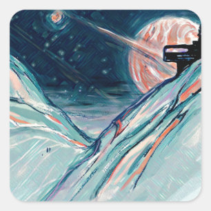 My Future Home in Space Square Sticker