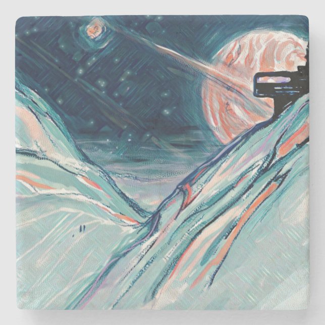 My Future Home in Space Stone Coaster (Front)