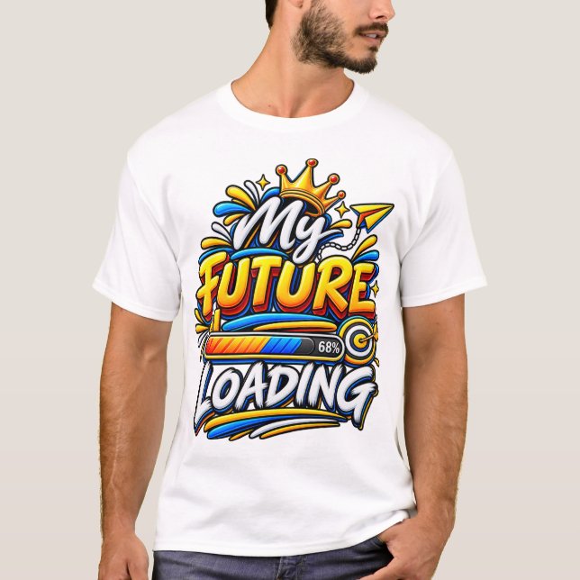 My Future Loading – Motivational Progress Bar Desi T-Shirt (Front)