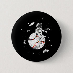My Game Is Out Of This World! Baseball Spaceman 6 Cm Round Badge