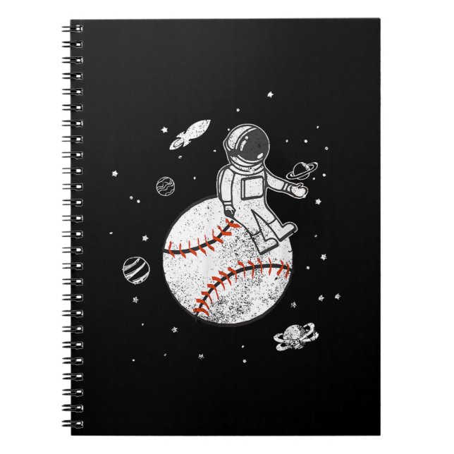 My Game Is Out Of This World! Baseball Spaceman Notebook (Front)
