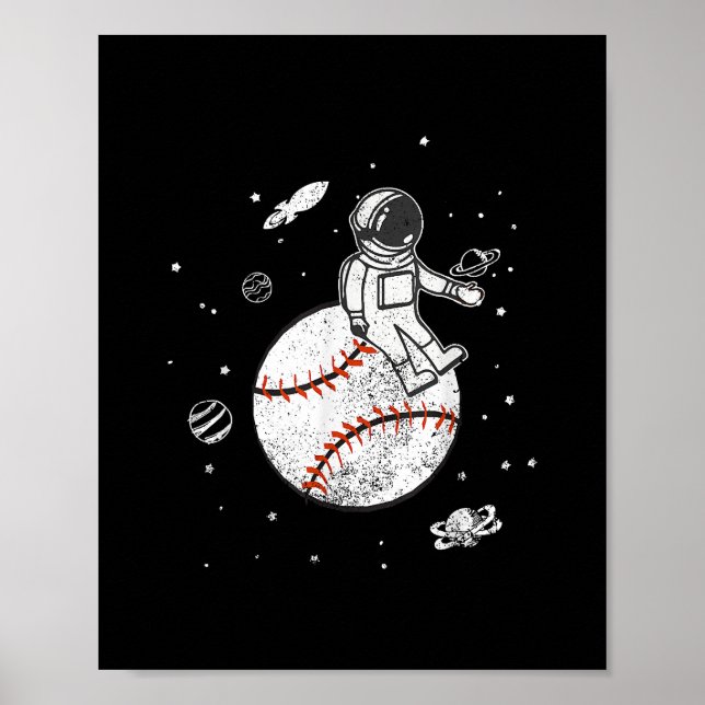 My Game Is Out Of This World! Baseball Spaceman Poster (Front)