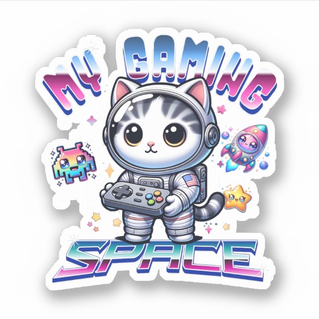MY GAMING SPACE - KAWAII SPACE CAT (Front)