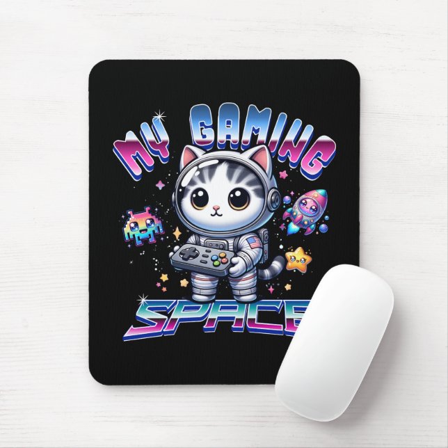 MY GAMING SPACE - KAWAII SPACE CAT MOUSE MAT (With Mouse)