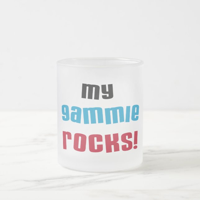 My Gammie Rocks T shirts and Gifts Frosted Glass Coffee Mug (Center)