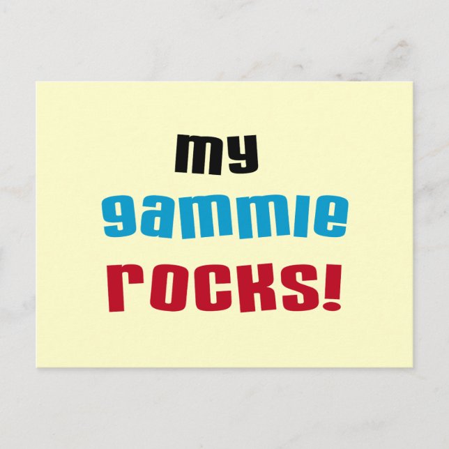 My Gammie Rocks T shirts and Gifts Postcard (Front)