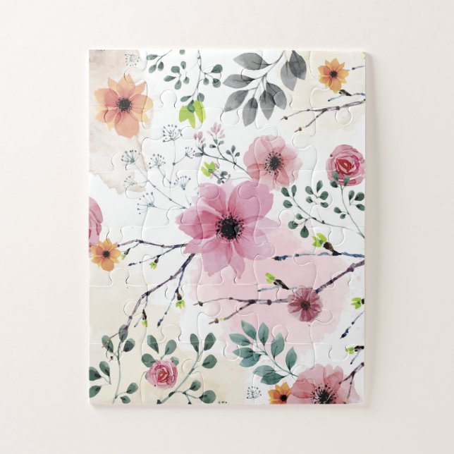My Garden Flowers (watercolor technique) Jigsaw Puzzle (Vertical)
