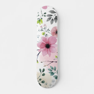 My Garden Flowers (watercolor technique) Skateboard