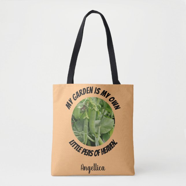 My Garden is My Own Peas of Heaven Personalised Tote Bag (Front)