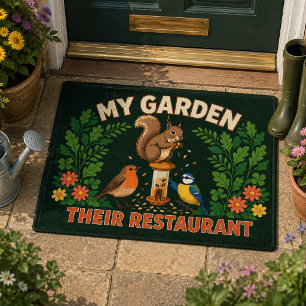 My Garden Their Restaurant Squirrel Doormat