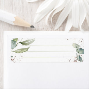 My gentle address label elegant greenery