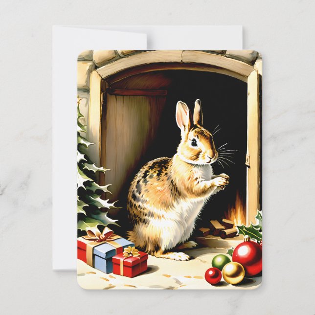 my gentle bunny christmas holiday card (Front)