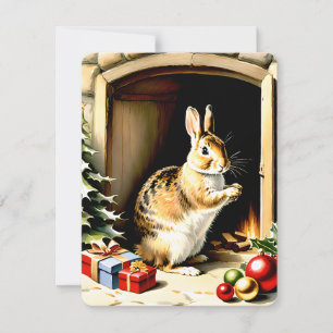 my gentle bunny christmas holiday card