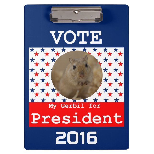 My Gerbil for President Clipboard (Front)