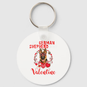 My German Shepherd Is My Valentine Funny Dog Lover Key Ring