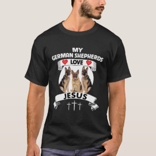 My German Shepherds Love Jesus Christian GSD Dog M T-Shirt