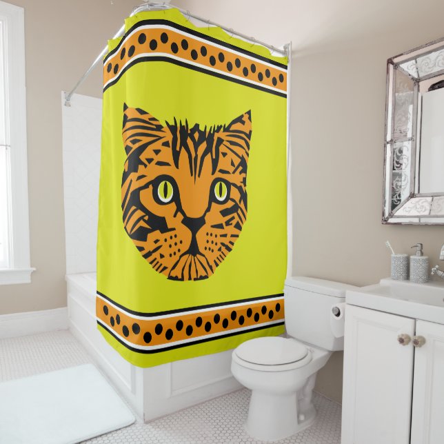 My Giant Tiger Baby Face Shower Curtain (In Situ)