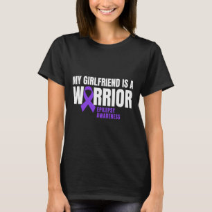 My Girlfriend Is A Warrior Epilepsy Awareness Purp T-Shirt