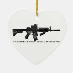 My Girlfriend Says I Should Accessorise AR15 Ceramic Tree Decoration