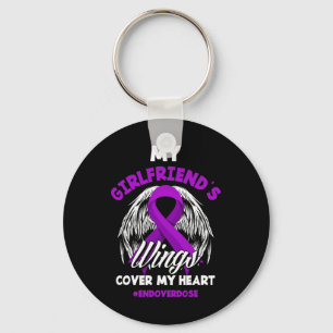 My Girlfriend's Wings Cover My Heart End Overdose Key Ring