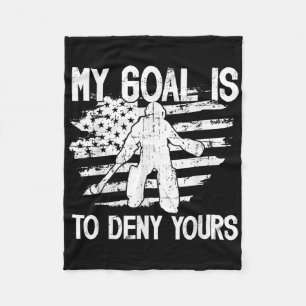 My Goal Field Hockey Goalie Field Hockey Goalkeepe Fleece Blanket
