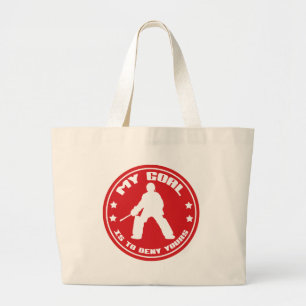 My Goal, Field Hockey Goalie Large Tote Bag