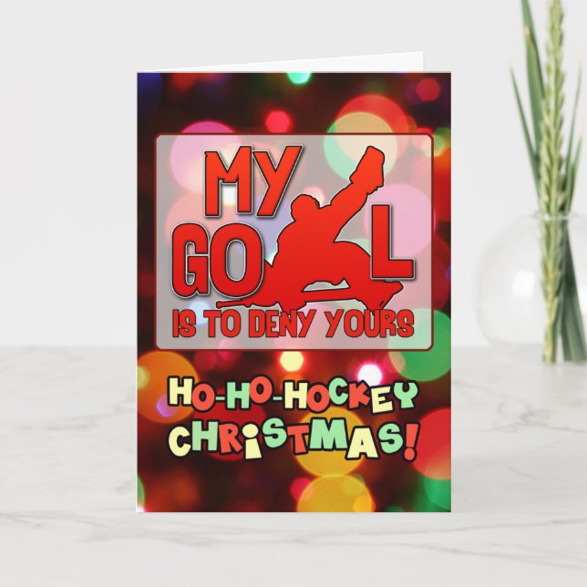 My Goal Hockey Goalie Quote Christmas Card (Front)
