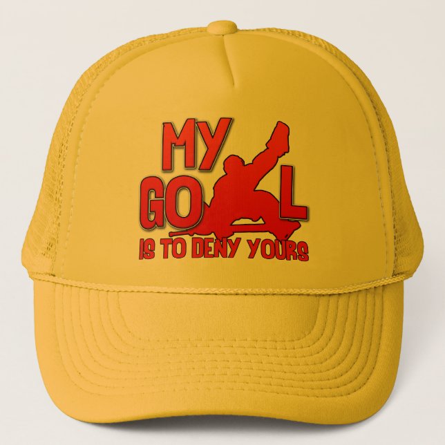 My Goal, Hockey Goalie Trucker Hat (Front)