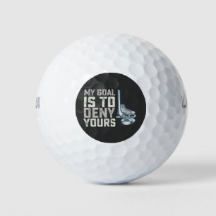 My Goal Is To Deny Yours Hockey Vintage Golf Balls