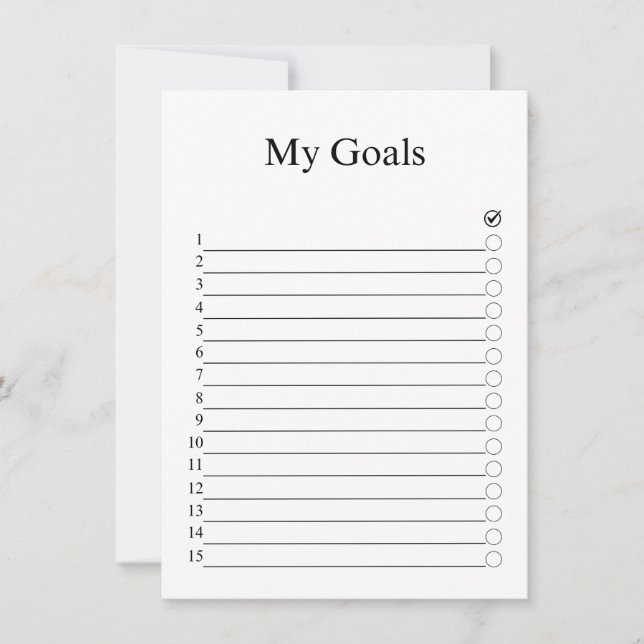 My Goals Card (Front)