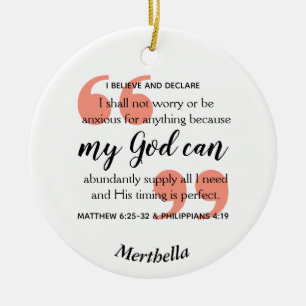 MY GOD CAN Christian Prayer Ceramic Tree Decoration