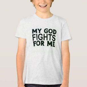 My God Fights for Me Text Tee
