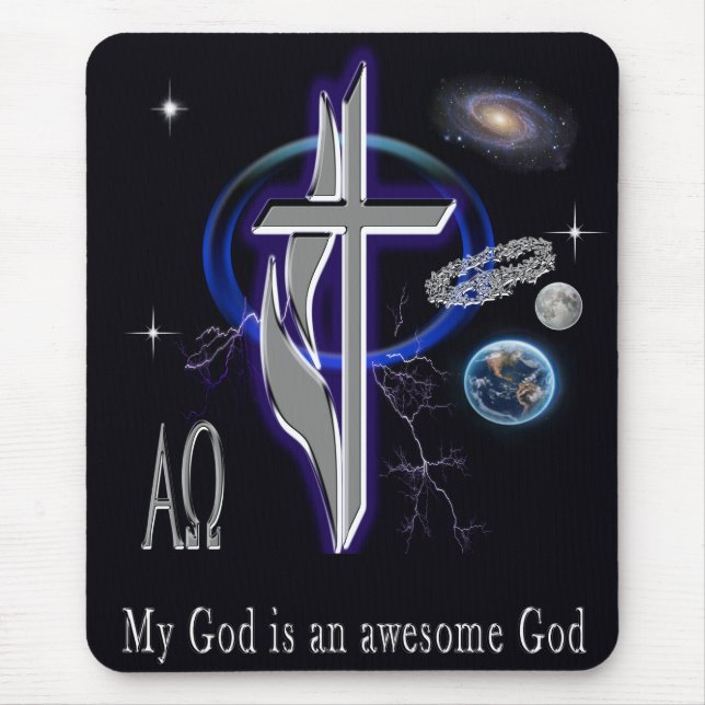 My God is an awesome God Mouse Mat (Front)