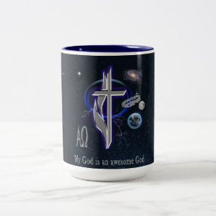 My God is an awesome God Two-Tone Coffee Mug
