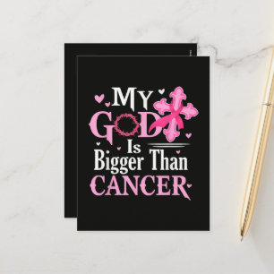 My God is Bigger Than Cancer Breast Holiday Postcard