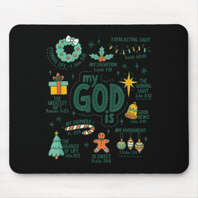 My God Is Christmas Jesus Is The Reason Faith Chri Mouse Mat (Front)