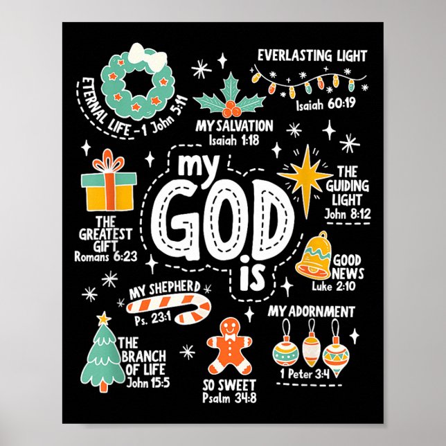 My God Is Christmas Jesus Is The Reason Faith Chri Poster (Front)