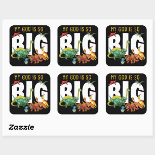 My GOD is So Big – Christian Faith Dinosaur Square Sticker