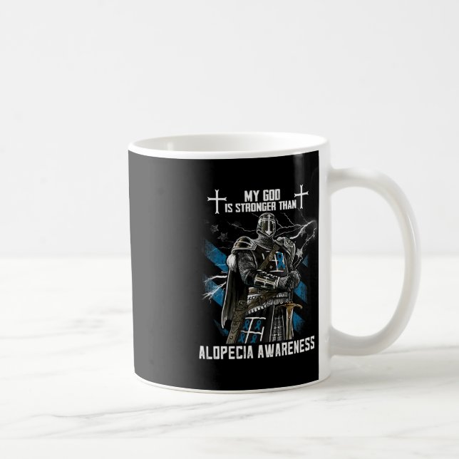 My God Is Stronger Than Alopecia Awareness  Coffee Mug (Right)