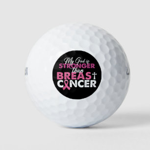 My God Is Stronger Than Breast Cancer Christian  Golf Balls