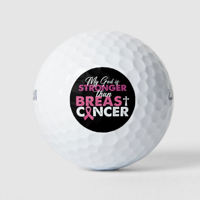 My God Is Stronger Than Breast Cancer Christian  Golf Balls (Front)