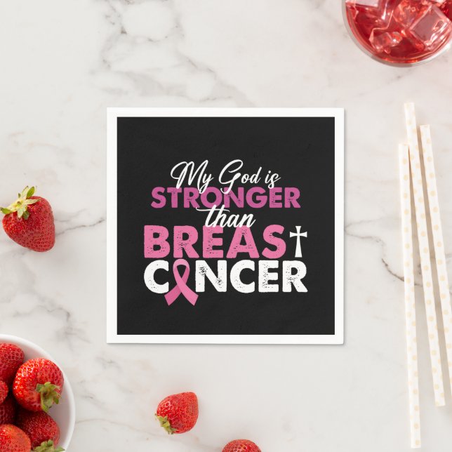 My God Is Stronger Than Breast Cancer Christian  Napkin (Insitu)