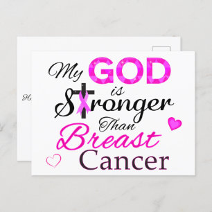 My GOD is Stronger Than Breast Cancer Postcard