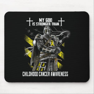 My God Is Stronger Than Childhood Cancer Awareness Mouse Mat