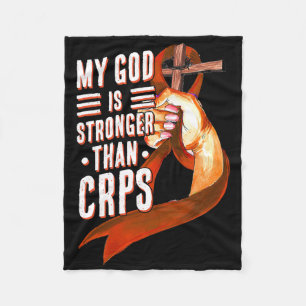 My God Is Stronger Than Crps Awareness Month Orang Fleece Blanket