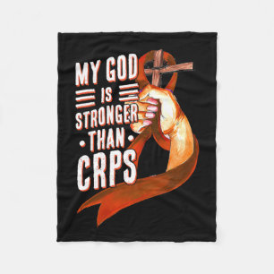 My God Is Stronger Than Crps Awareness Month Orang Fleece Blanket