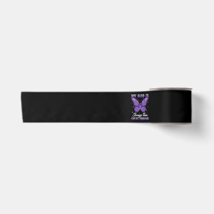 My God is Stronger Than Cystic Fibrosis Satin Ribbon