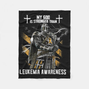 My God Is Stronger Than Leukaemia Awareness Fleece Blanket