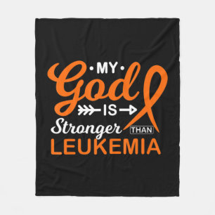 My God is Stronger Than Leukaemia Awareness Warrio Fleece Blanket