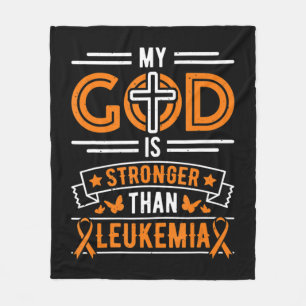 My God is Stronger Than Leukaemia Survivor Fleece Blanket